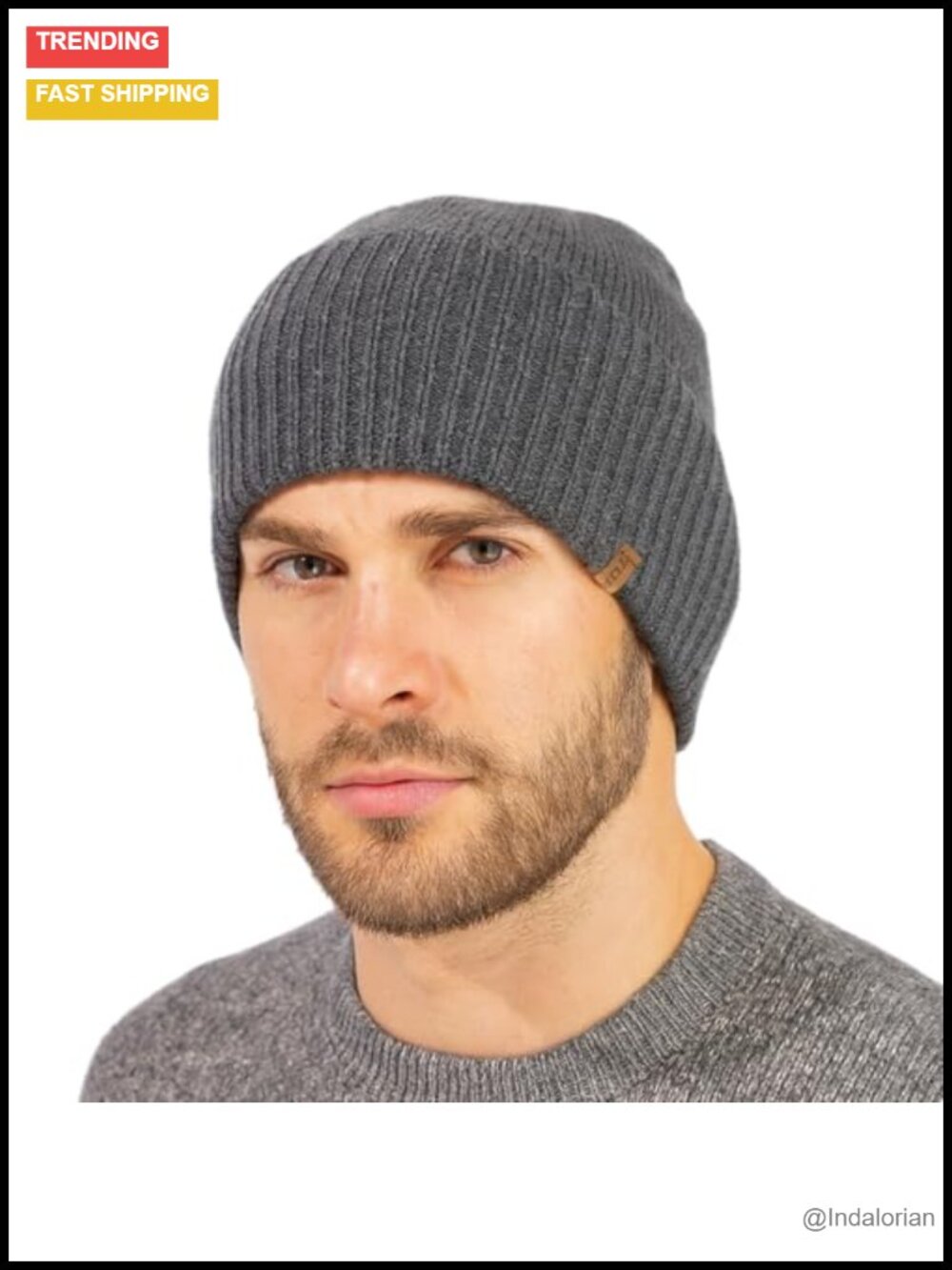 Merino Wool Beanie Polartec Fleece Lined L/XL/XXL Unisex Winter Knit Hat Watch